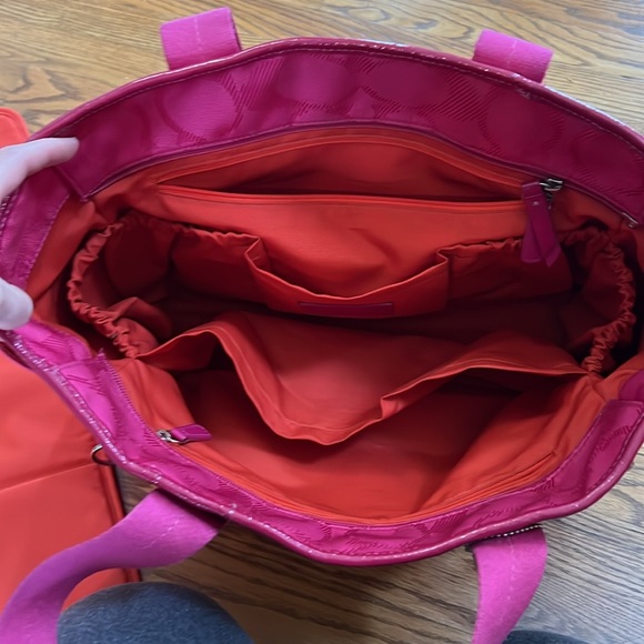 Coach Pink & Orange Diaper / Tote Bag - Picture 2 of 7